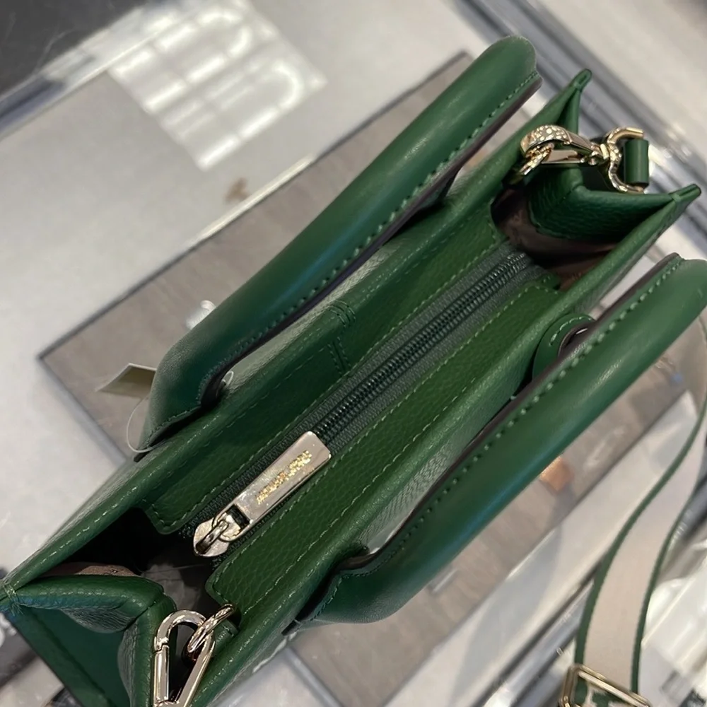 MICHAEL KORS  Mirella Small Pebbled Leather Crossbody Bag Fern Green NWT